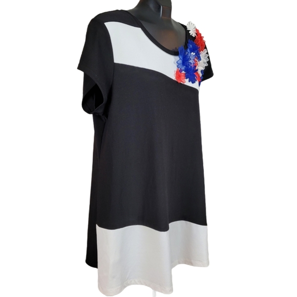 🌟Host Pick🌟STORK & BABE Tunic Top White Black Maternity Size XL - Picture 2 of 8